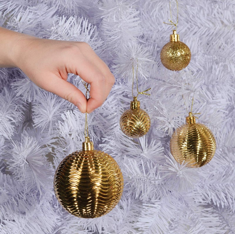 Prextex PREXTEX Christmas Ball Tree Ornaments - Gold Ornaments for Christmas Tree - Gold Christmas Ornaments for Holiday  Wreath & Party Decorations (36 pcs - Small  Medium  Large) Shatterproof  - Image 3