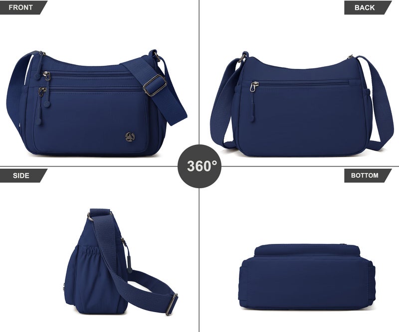 Pealwel Casual Crossbody Bag with Anti Theft Pocket - Women Lightweight Water-Resistant Purse Bag (Navy Blue) - Image 3