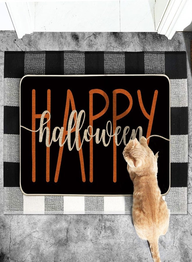 Artoid Mode Bats Happy Black Halloween Decorative Doormat, Seasonal Low-Profile Floor Switch Mat for Indoor Outdoor 17x29 Inch - Image 4