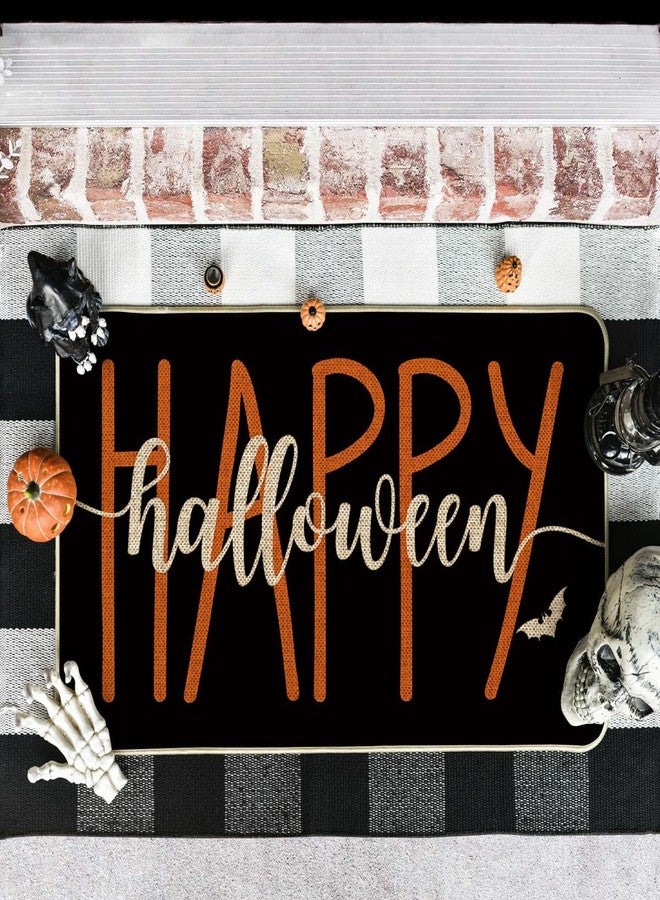 Artoid Mode Bats Happy Black Halloween Decorative Doormat, Seasonal Low-Profile Floor Switch Mat for Indoor Outdoor 17x29 Inch - Image 3