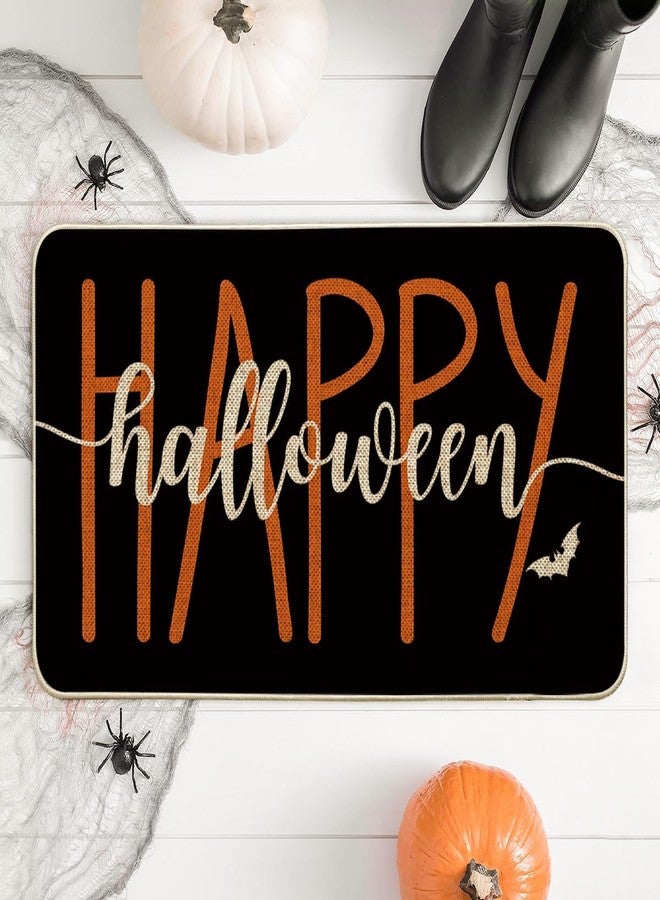Artoid Mode Bats Happy Black Halloween Decorative Doormat, Seasonal Low-Profile Floor Switch Mat for Indoor Outdoor 17x29 Inch - Image 2
