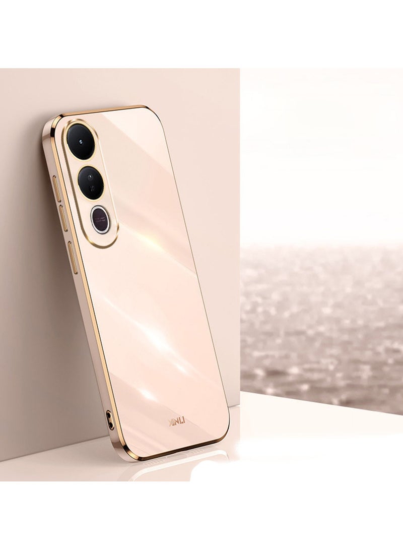 SanHu for vivo V50 Lite 5G Case, Plating Soft Back Cover, Raised Full Camera Protection, Slim Thin TPU Mobile Phone Case for vivo V50 Lite 5G, Pink