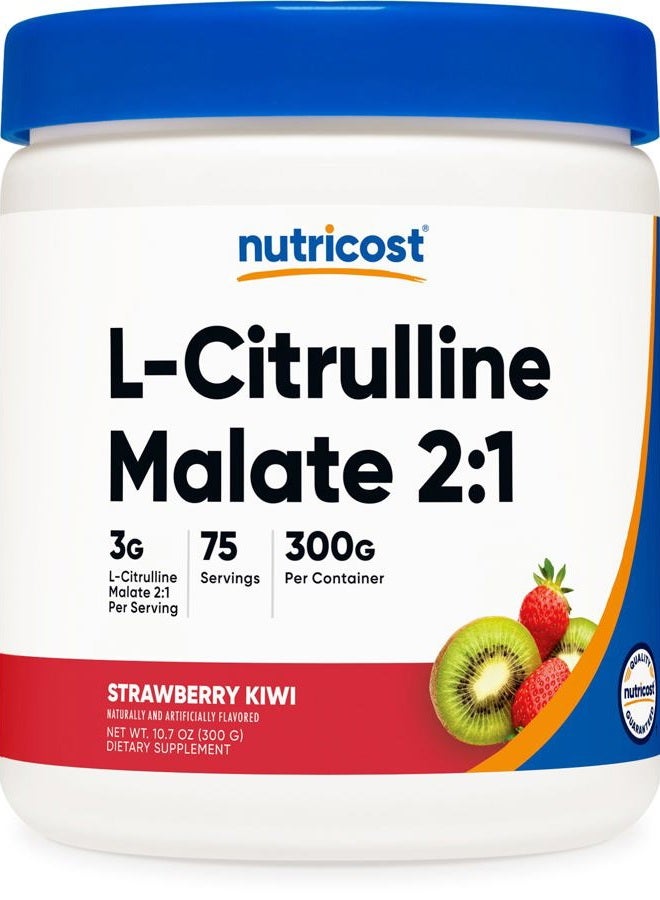 Nutricost L-Citrulline Malate 2:1 300 Gram Strawberry Kiwi - Image 1