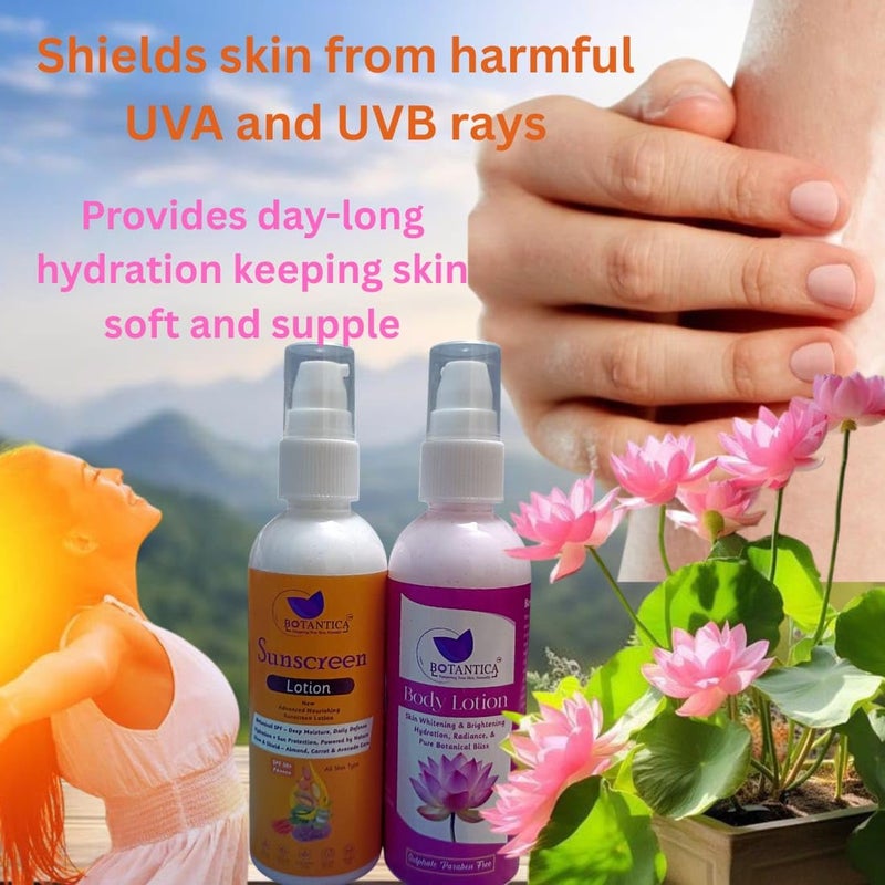 BOTANTICA BOTANTICA Herbals Lotus extract nourish Daily Nourishing Body Lotion Moisturises and Nourishes Skin Sunscreen SPF 50 For Normal Combination Skin 100g x Pack of 2  - Image 5