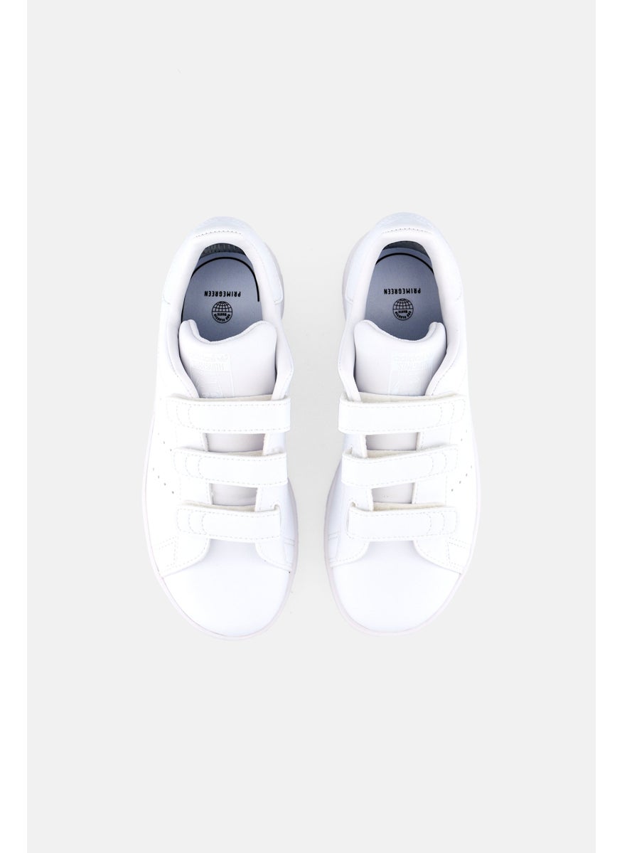 adidas Originals Kids Boy Stan Smith Velcro Shoes, White  - Image 3