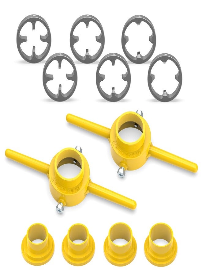 MEANLIN 2PCS PVC Thread Maker Tool, NPT Die Set, Pipe Threader Plumbing Tool, Pipe Threader Kit, with 3 Dies,1/2", 3/4", 1" - Image 1