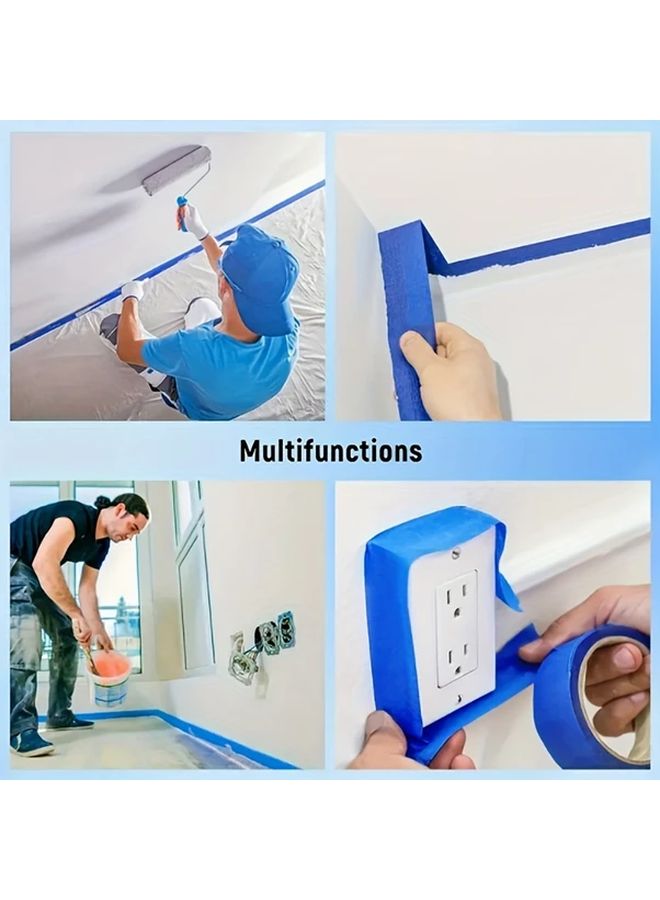 12 قطعة شريط لاصق للرسامين مقاوم للماء أزرق، شريط ترميز قابل للإزالة لأعمال الطلاء والحرف والتوسيم - Image 1