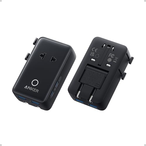 Anker Nano Travel Adapter, 5-Port Power Adapter with 1 AC, 2 USB-A, and 2 USB-C Ports, Smart Temperature Control, Compatible with Over 200 Countries, Ideal for Travel (1-Pack) - Image 1