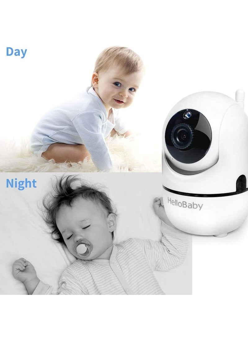 Hellobaby - HelloBaby Video Baby Monitor with Remote Camera Pan-Tilt-Zoom, 3.2'' Color LCD Screen, Infrared Night Vision, Temperature Display, Lullaby, Two Way Audio - Image 1