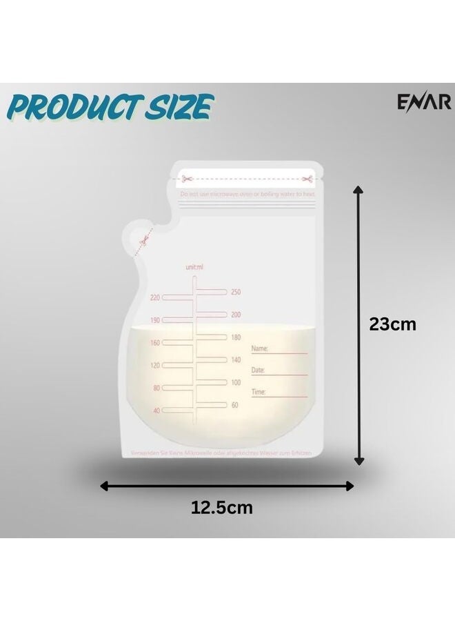 50Pcs 250ML Breastmilk Storage Bags for Breastfeeding - Double Sealed, BPA-Free, Self-Standing Breast Milk Storing Bags  - Image 2
