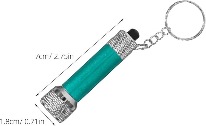 فاليكلود 8 قطع مصغرة مصباح يدوي ثنائي باعث للضوء سلسلة مفاتيح سبيكة معدنية مصباح للتخييم المشي لمسافات طويلة صيد السمك - Image 3