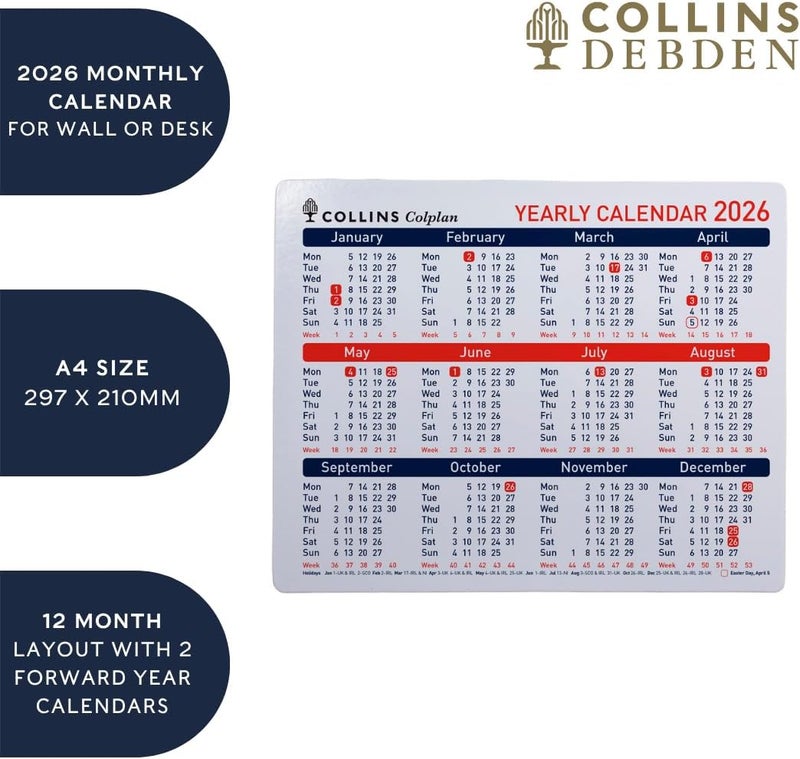 Collins - Colplan - A4 Yearly Calendar Planner 2026 (CDS1-26) - Image 3