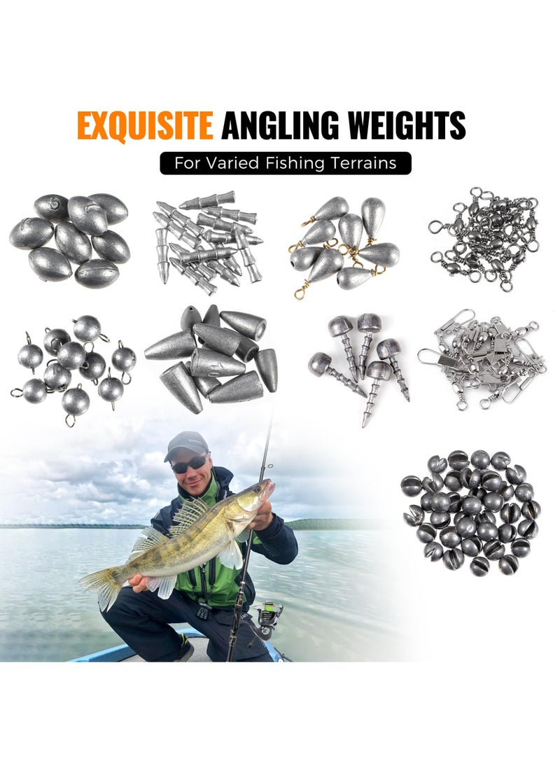 Arabest 397pcs Fishing Accessories Kit, Fishing Tackle Box with Tackle Included, Hooks, Weights, Jig Heads, Swivels Snaps Combined into 12 Rigs, Fishing Gear Equipment for Bass - Image 4