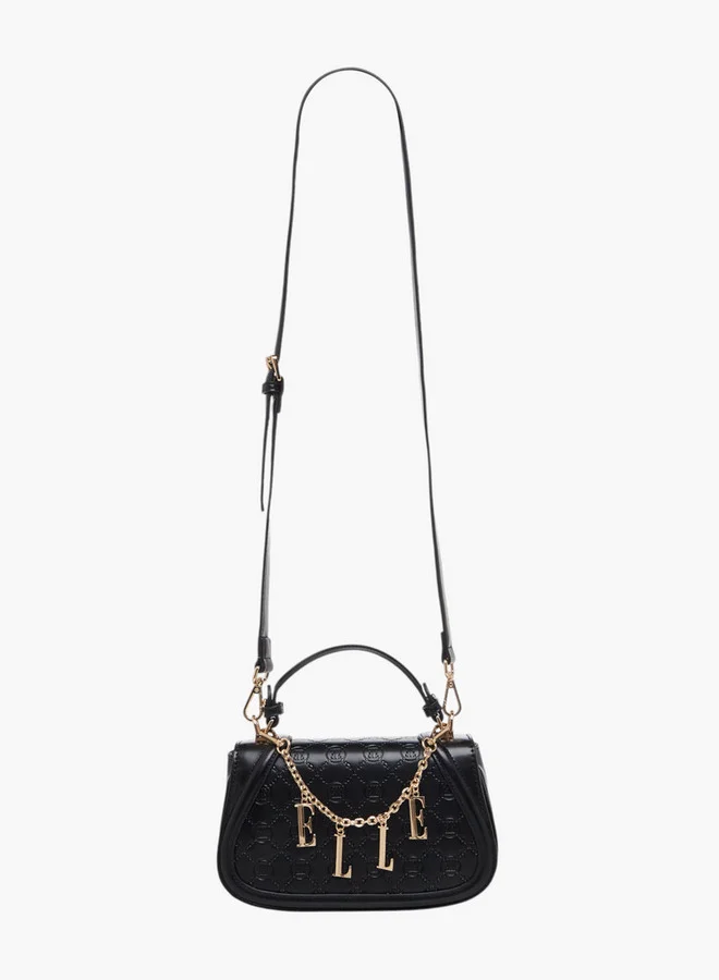 ايل حقيبة ساتشيل بنقش شعار مع لمسة معدنية