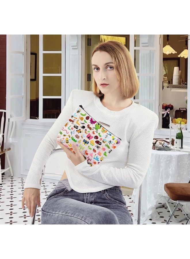 LEVLO Bugs Themed Cosmetic Makeup Bag Gift For Insects Lover Butterfly & Ladybug Travel Pouch Bag (Bugs) - Image 2