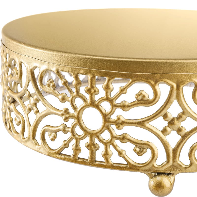 Hedume 3 Pack Cake Stand, Round Metal Cake Stands, 8" 10" 12" Dessert Display Cupcake Stands, Wedding Brithday Party Celebration Dessert Cake Display Plates-Gold - Image 4