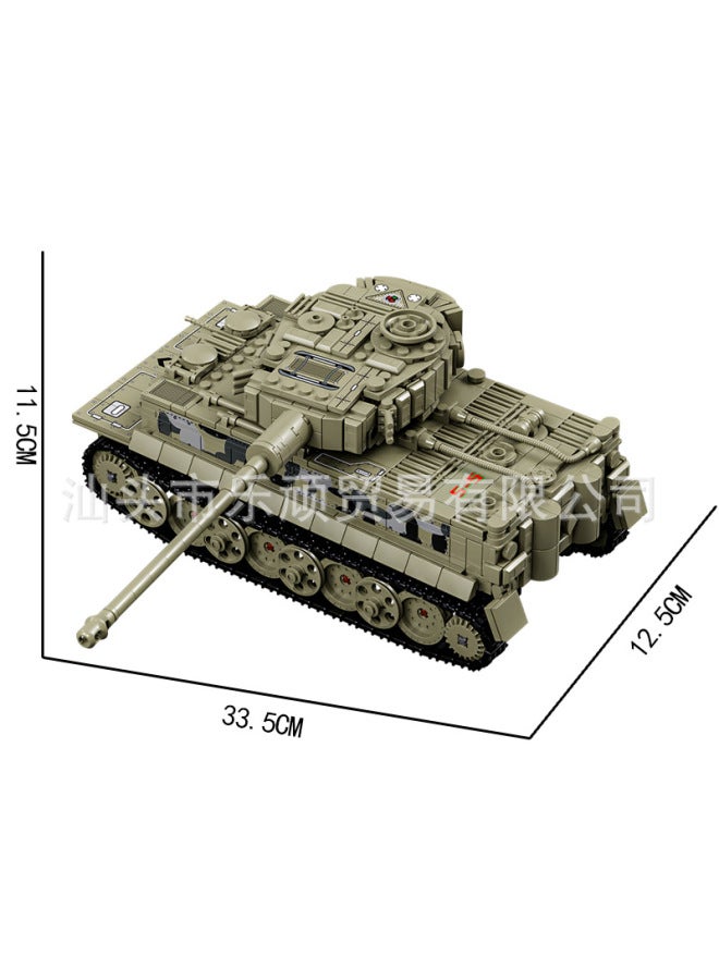 Le Yi 66055 Building Blocks World War II Military Tiger Heavy Tank Model Assembled Toys Compatible With Lego Models-Color:66058 [leopard 2a7 Heavy Tank] 1009 Particles  - Image 5