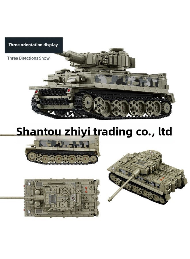 Le Yi 66055 Building Blocks World War II Military Tiger Heavy Tank Model Assembled Toys Compatible With Lego Models-Color:66058 [leopard 2a7 Heavy Tank] 1009 Particles  - Image 3