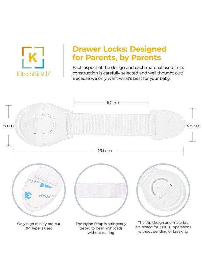 Plastic Baby Safety Drawer Locks 20 Cm X 5 Cm X 1 Cm Gen 2 Pack Of 8 White - pzsku/ZD81838DBA2DD11C43503Z/45/_/1692785989/1c245edf-6e4c-40b9-ab18-e17951ae98d1