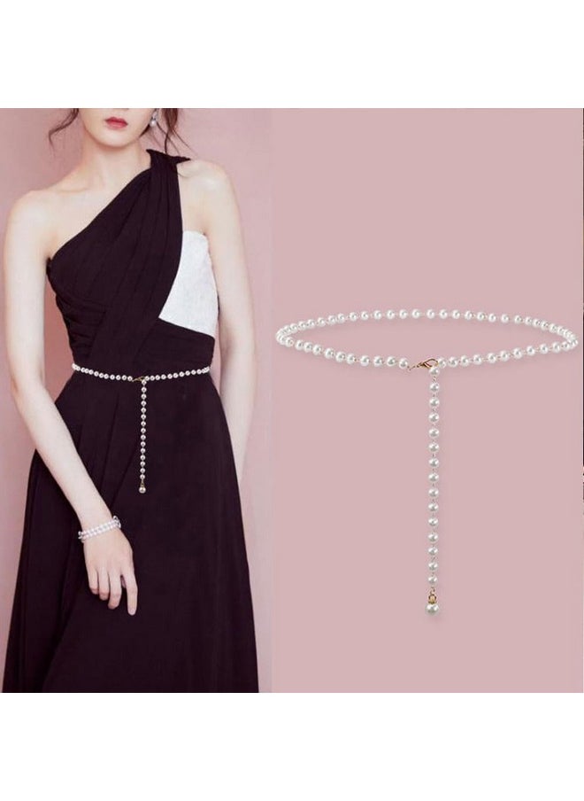 2 Sets Rhinestone Pearl Elastic Waist Chain Belt, Women Skinny Metal Cinch Belt Gold Waist Belt For Dress Gift For Jeans Dress - pzsku/ZD818392A690D4390E95EZ/45/_/1735214235/1b554e0a-776c-46d0-a44e-fe3bced8c3d0