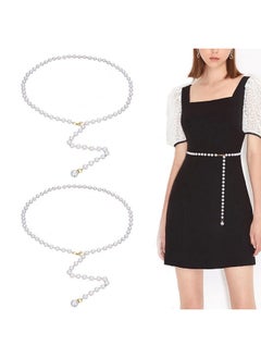 2 Sets Rhinestone Pearl Elastic Waist Chain Belt, Women Skinny Metal Cinch Belt Gold Waist Belt For Dress Gift For Jeans Dress - pzsku/ZD818392A690D4390E95EZ/45/_/1735214366/022378d7-7e29-4dd6-adcc-cca000507936