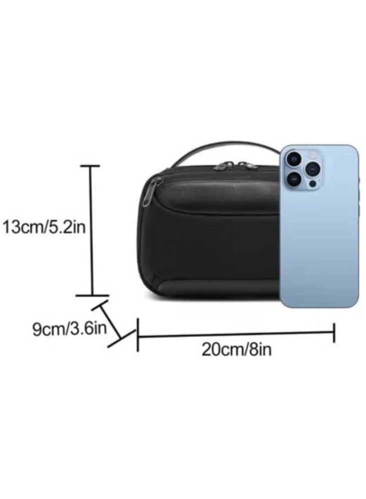 بوزو منظم ملحقات السفر لحفظ الأغراض الشخصية مثل الهاتف المحمول وبطاقة الهوية والأموال باللون الأسود - Image 5