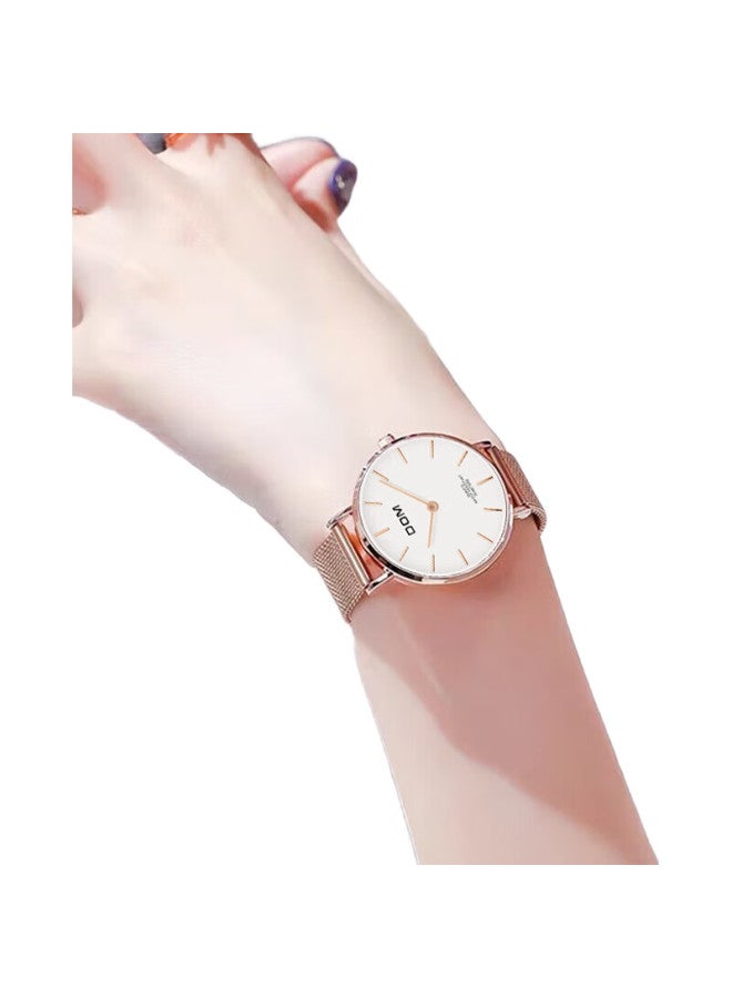 DOM New Ultra-Thin Watch For Women, Fashionable Waterproof Quartz Mechanical Style, Top Ten Brand Watches, Swiss Quality, Gift For Women - Image 3