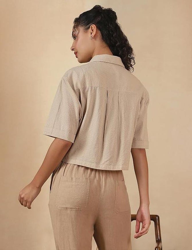 fyltr Women's Crop Top - Textured Top | 100% Cotton | Soft & Comfortable | Tops for Women | Shirts for Women - Image 4