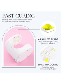 gelike ec Mini Led Nail Lampuv Light For Nails Easy And Flash Cure Light For Nail Extension Systemportable Usb Nail Dryer For Travel Manicure Uv Led Light For Gel Nail Art Diy Nail Art  - Image 4