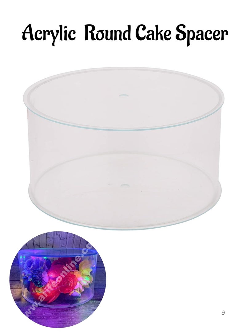 CAKE DECOR CAKE DECOR Fill-A-Tier 8 x 4 Inches Acrylic Cake Display - Elegant Cake Stand for Weddings, Parties & Special Occasions | Premium Clear Acrylic, Easy Assembly, Durable & Sturdy  - Image 3