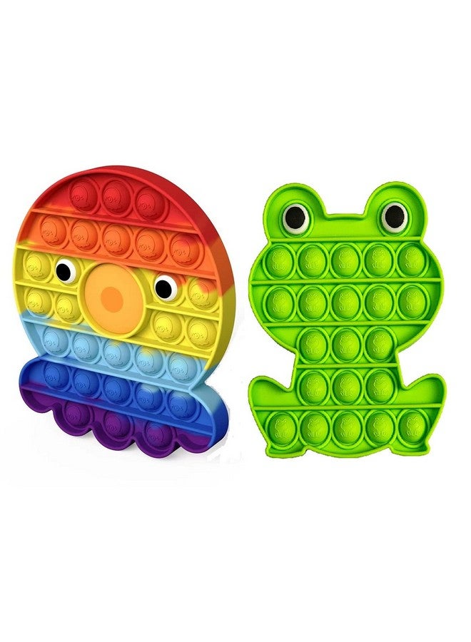 فنبلاست لعبة بوب إت من فن بلاست - بوب إت، بوب إت للأطفال، لعبة بوب إت، ألعاب بوب إت للأطفال، لعبة بوب إت فيدجيت على شكل أخطبوط مع ضفدع للأطفال، لعبة بوب إت فيدجيت، بوب إت كبيرة، بوب إت للبنات (عبوة من قطعتين) - Image 1