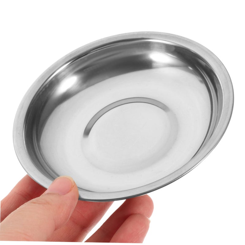 Stainless Steel Condiment Dishes Round Seasoning Plates 10pcs Set For Home And Restaurant - Image 4