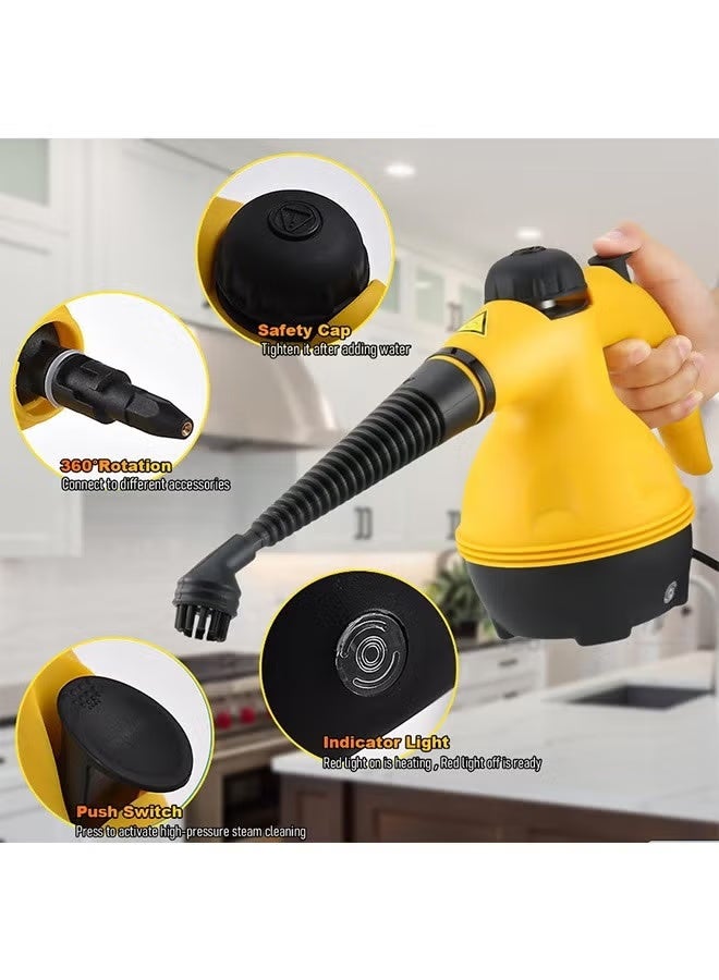 MOSH ortable Handheld Steam Cleaner 1000w Multifunctional High Temperature With 9 Pieces Accessories Suitable For Kitchen Sofa Bathroom Window - Image 2