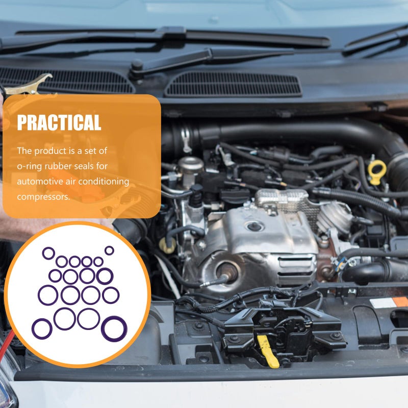 270 Pcs Violet Rubber O Ring Kit For Car Air Conditioner Compressor Seal And AC Leak Repair - Image 4