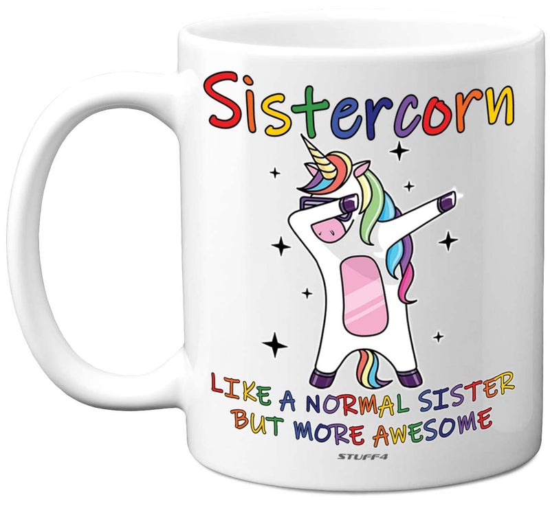 Sistercorn  Best Sister Mugs Happy Birthday  Christmas Sister Gifts Funny Xmas Tea Coffee Cup 11oz Ceramic Dishwasher Safe Mugs Made in UK