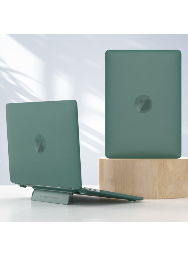Macbook Protective Case Air13 Frosted Computer Case For Apple Notebook Protective Case Pro14 Stand Case-Color:Frosted Bracket Shell Dark Green-Applicable Model:16.2 Pro 2023（A2991 M3 / A2780 M2 ）/ 2021 A2485 M1 - Image 1