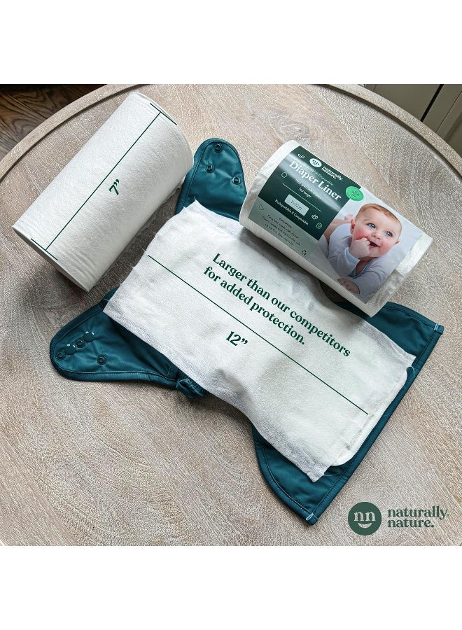 Naturally Natures Bamboo Disposable Diaper Liners (2PK) 200 Sheets Gentle and Soft, Chlorine and Dye-Free, Unscented, Biodegradable Inserts - Image 5