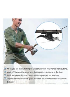 KASTWAVE Sea Fishing Casting Trigger, Cannon Surf Fishing Trigger Aid, Fixed Spool Casting Aid, Thumb Button, Cannon Clip, Bionic Finger for Fishing Finger Protector, Black, 2 Pcs  - Image 3