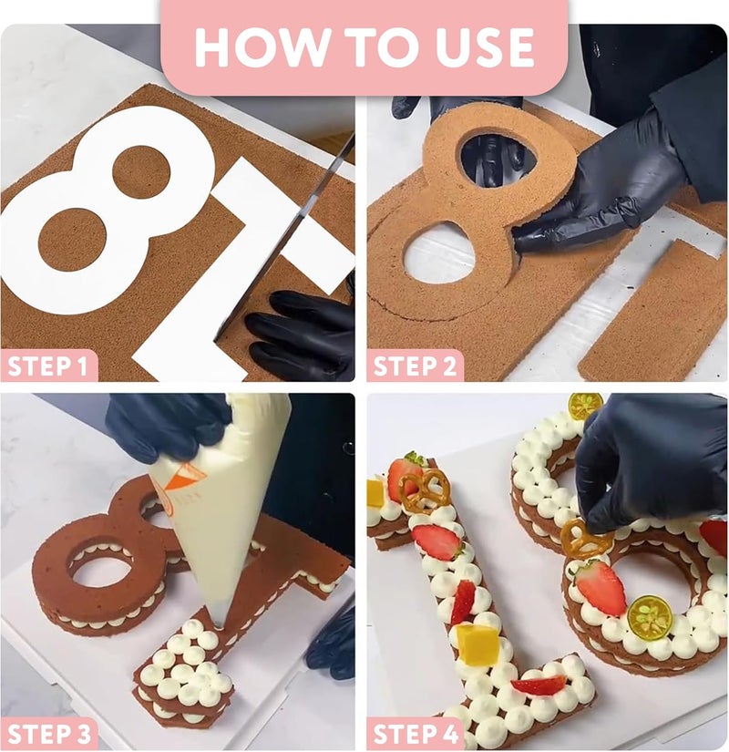 Qualiteia Cake Stencils - Number Templates (10 inch, Number Stencils) - Image 3