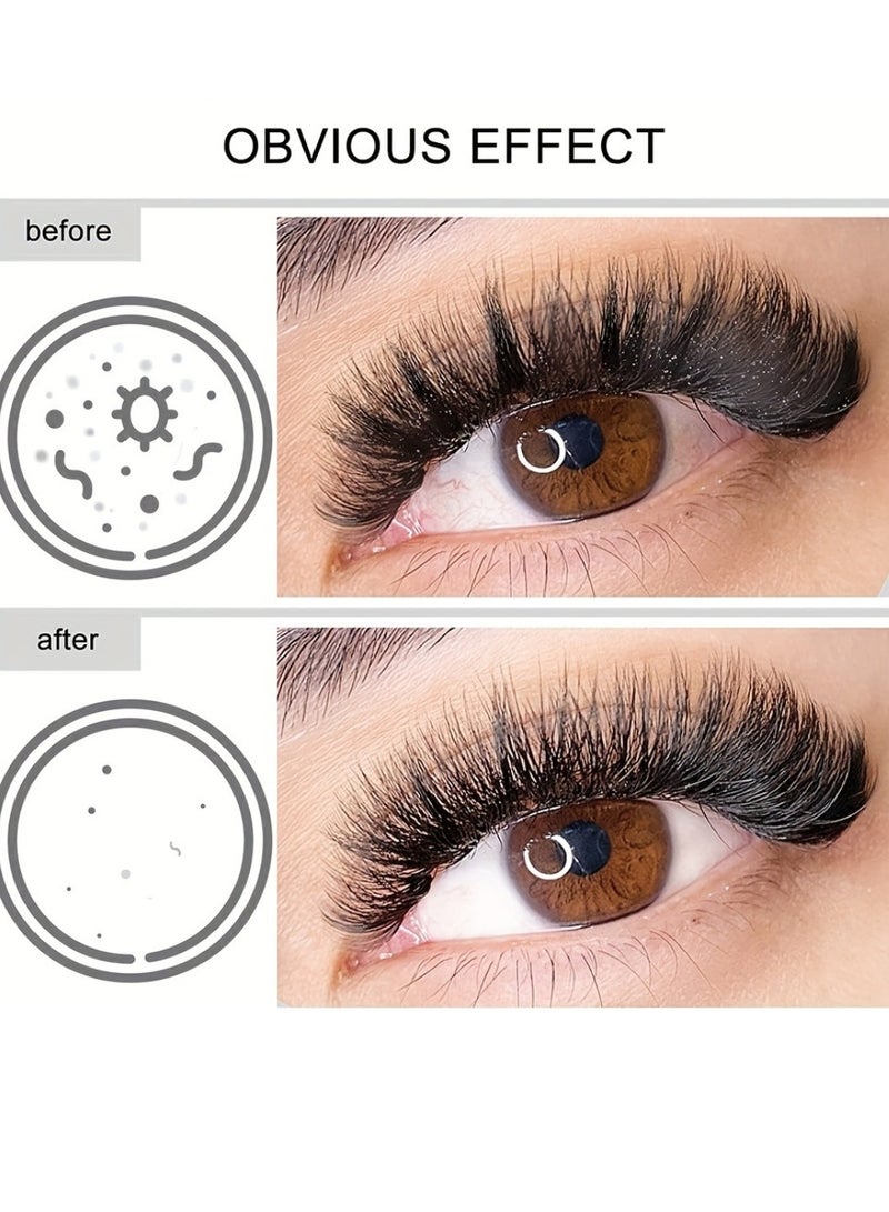 Hllozzi 60ml Lash Shampoo Kit Eyelash Shampoo with Cleaning Brush and Mascara Foam Lash Extension Cleanser Gentle No Irritation Shampoo for Professional and Home Use Eyelash Extension Cleanser Kit  - Image 2