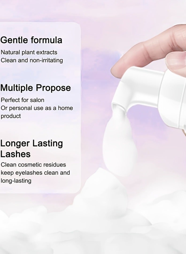 Hllozzi 60ml Lash Shampoo Kit Eyelash Shampoo with Cleaning Brush and Mascara Foam Lash Extension Cleanser Gentle No Irritation Shampoo for Professional and Home Use Eyelash Extension Cleanser Kit  - Image 5