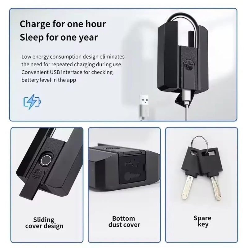 HomeAutomatify قفل باب ذكي HomeAutomatify بقفل بصمة الإصبع مع مقاومة للماء IP67 مناسب للجميع مع فتح سريع للغاية مع 3 آليات فتح تطبيق بلوتوث بصمة ميكانيكية مفاتيح - Image 3