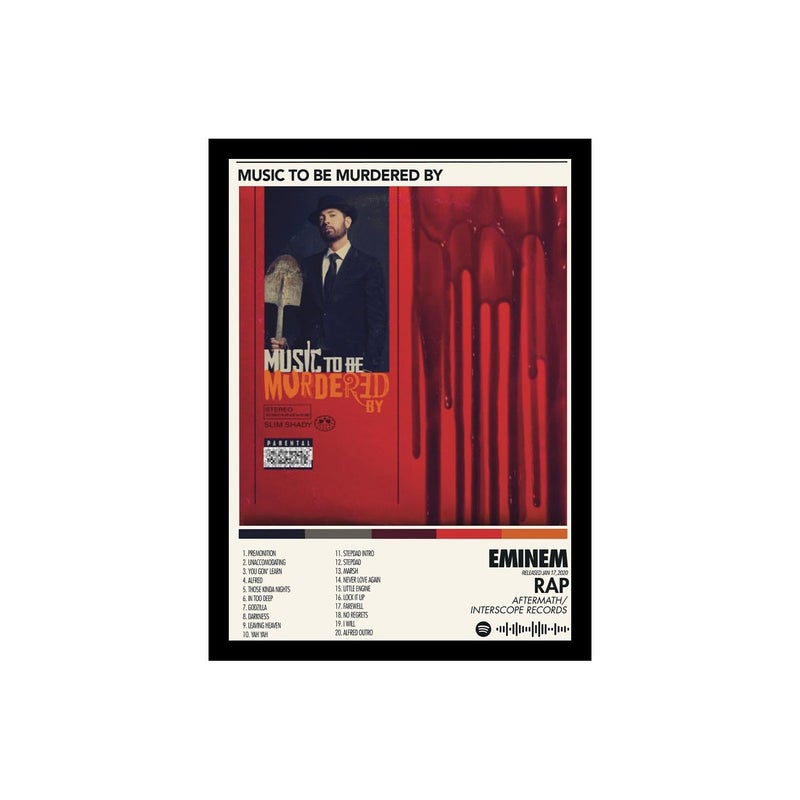 BLINKART BLINKART EminemMurdered By Popular Music Album Songs Hanging Wall ArtWork PhotoFrames 13x10 inch Decor For Home Bedroom Living Room AestheticsSpotify Song Link QR Code With Your Photo Frame  - Image 1