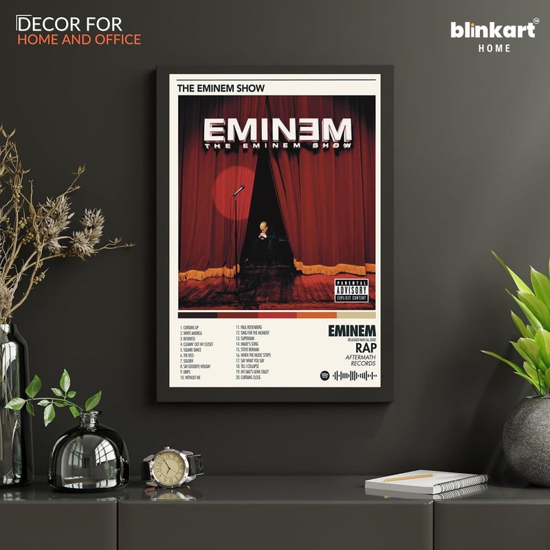 BLINKART BLINKART EminemMurdered By Popular Music Album Songs Hanging Wall ArtWork PhotoFrames 13x10 inch Decor For Home Bedroom Living Room AestheticsSpotify Song Link QR Code With Your Photo Frame  - Image 5