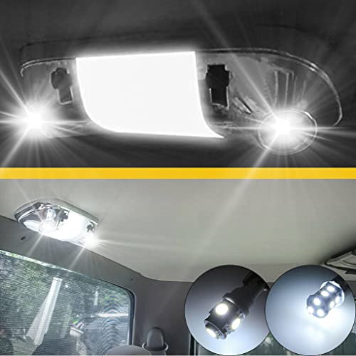 GLOFE 3Pcs White Interior Map Dome Light LED Bulbs Compatible with 1987-1996 Ford F-150 F-250 Bronco - Image 1