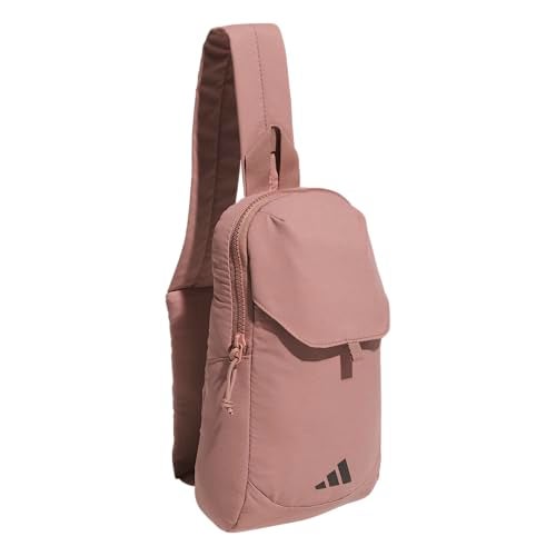 Adidas حقيبة سلاينغ أديداس إيسينشالز – حقيبة رياضية مع جيب للهاتف، وردي دافئ، مقاس واحد - Image 1