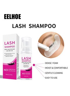 EELHOE 60ml Lash Shampoo For Lash Extensions 60ml Eyelash Extension Shampoo Eyelash Extension Foam And Brushes Eyelid Cleanser For Makeup Remover Paraben For Eyelash Extensions Salon And Home Use  - Image 2