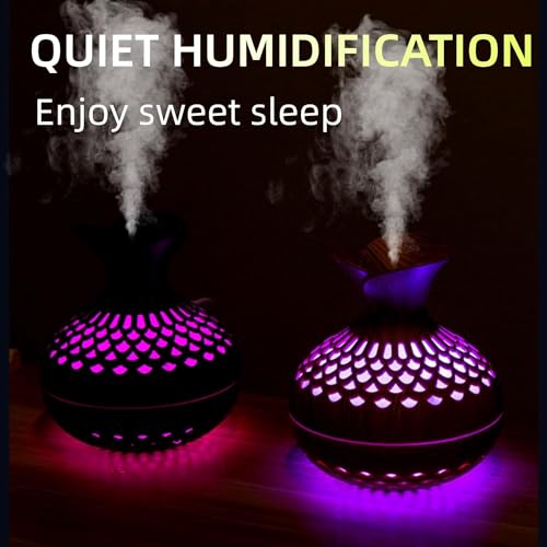 Mobileaddaa Colorful Mini Diffuser Flower Shape Diffuser Light USB Personal Desktop Cool Humidifier 7 Colors, Auto Shut-Off, 2 Mist Modes for Home Car, Office Room, Bedroom 300ml (Flower Shape Brown) - Image 4