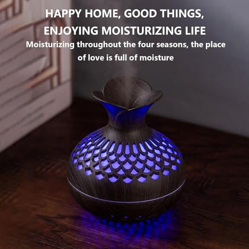 Mobileaddaa Colorful Mini Diffuser Flower Shape Diffuser Light USB Personal Desktop Cool Humidifier 7 Colors, Auto Shut-Off, 2 Mist Modes for Home Car, Office Room, Bedroom 300ml (Flower Shape Brown) - Image 5