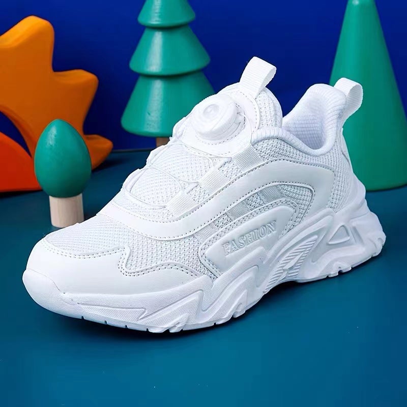 Hydrogen Cloud No-Tie Men'S Shoes Big Children Teenagers Junior High School Students Sports White Shoes - Image 4